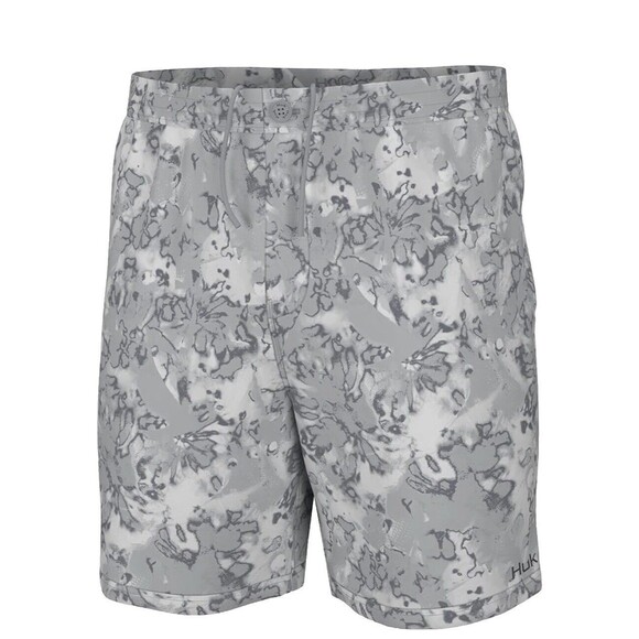HUK Men's Pursuit Pattern Boardshorts Harbor Quick-Dry Swimsuit‎ Size 32 New - Picture 1 of 14